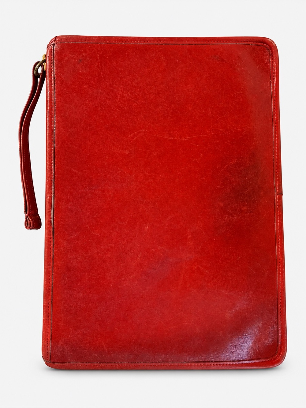 Vintage Coach Red Leather Portfolio Clutch Wristlet NYC